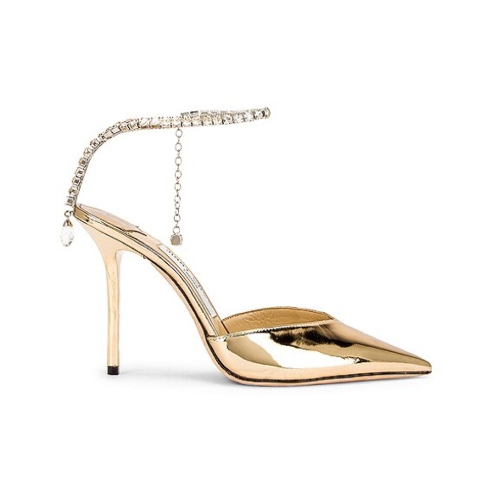 JIMMY CHOO Saeda 100 Liquid Leather Heel